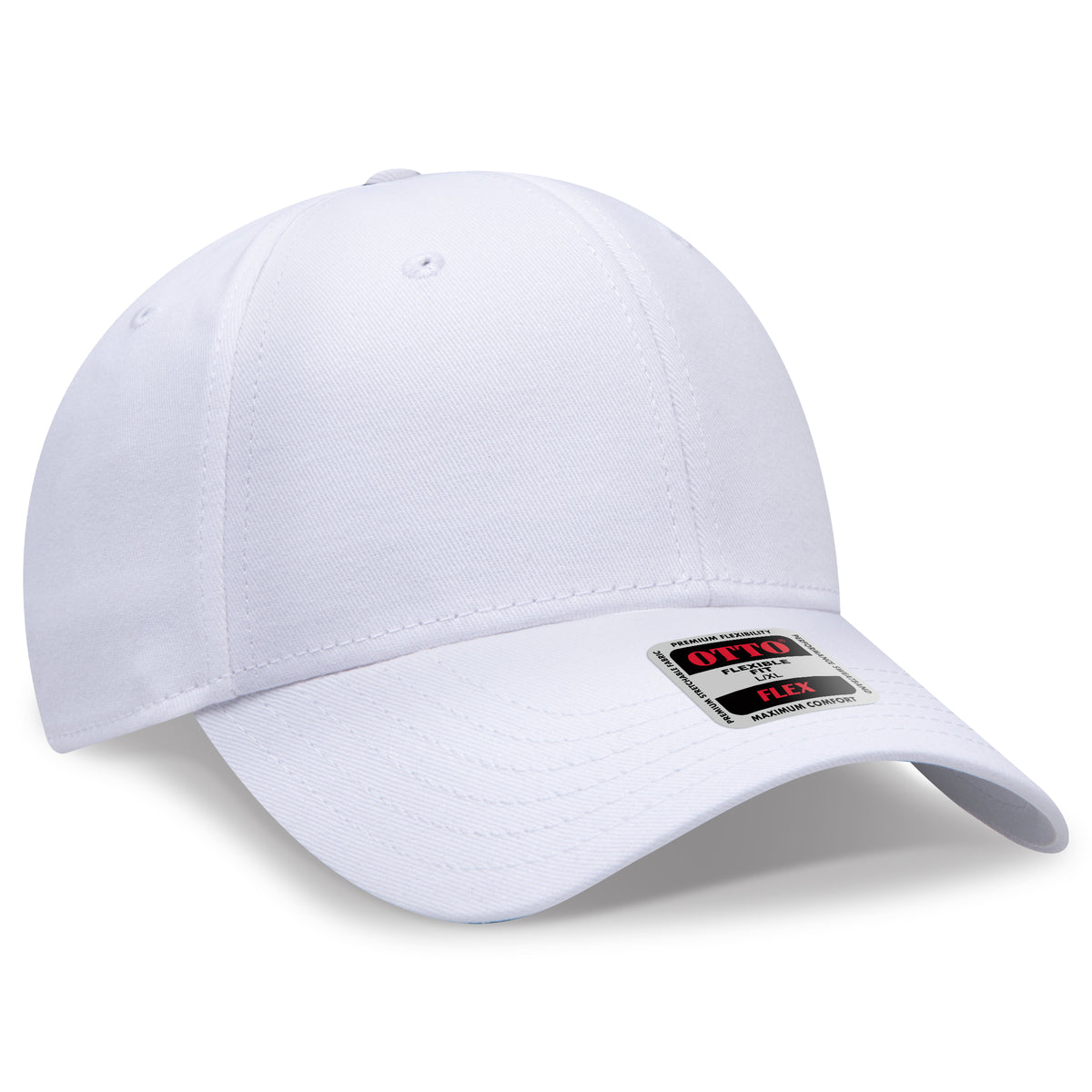 Otto Cap 11-1167 Otto Flex Fitted 6 Panel Low Profile Baseball Cap - White