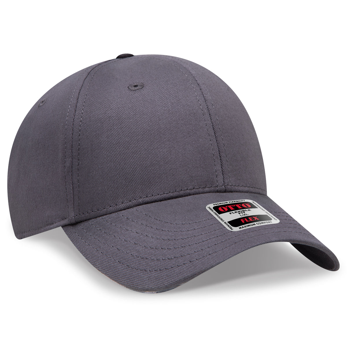 Otto Cap 11-1167 Otto Flex Fitted 6 Panel Low Profile Baseball Cap - Charcoal Gray