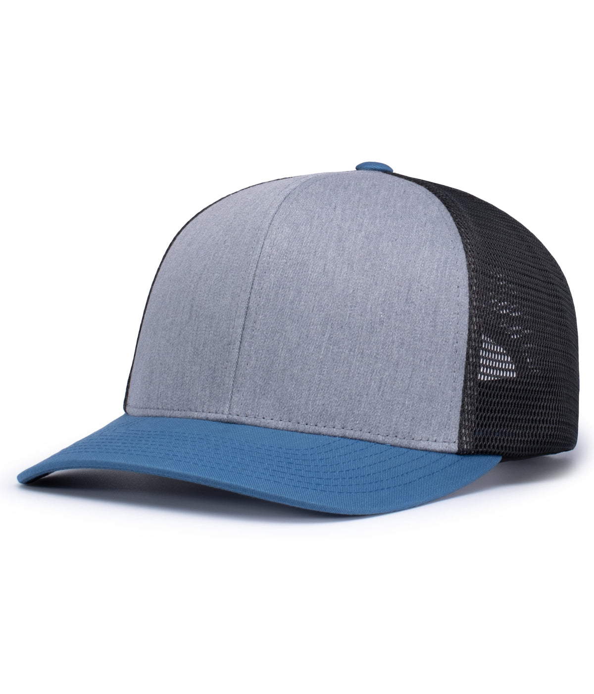 Pacific Headwear Trucker Flexfit Snapback Cap - HEATHER GREY/LIGHT CHARCOAL/OC