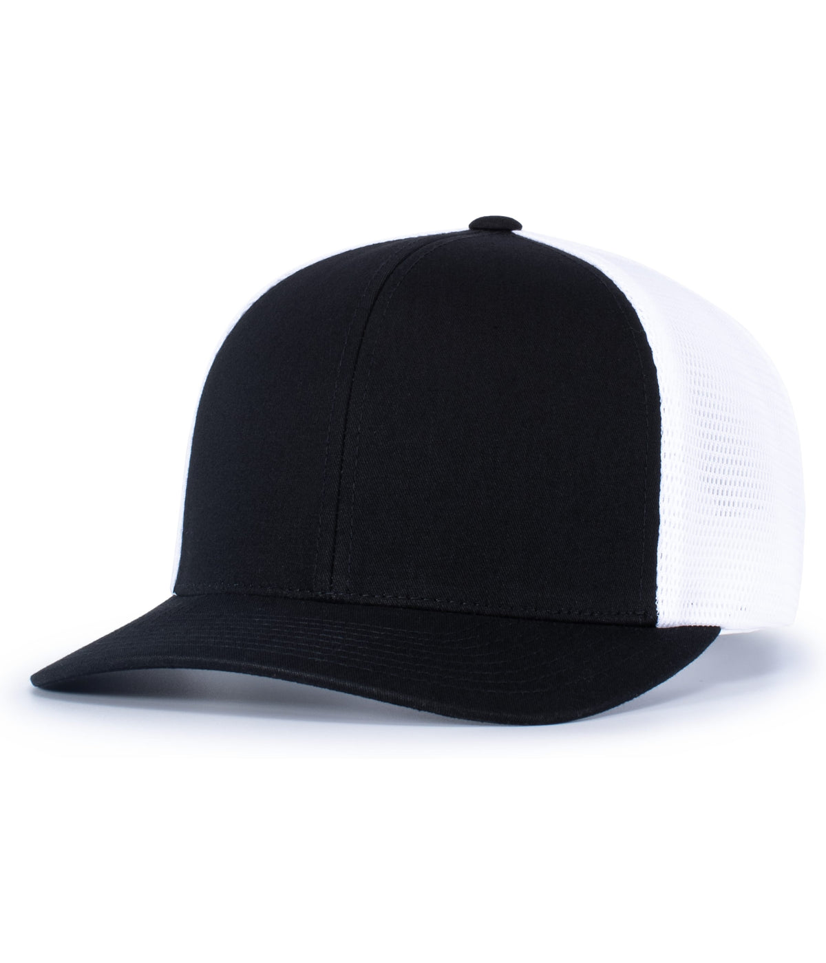 Pacific Headwear Trucker Flexfit Snapback Cap - BLACK/WHITE/BLACK