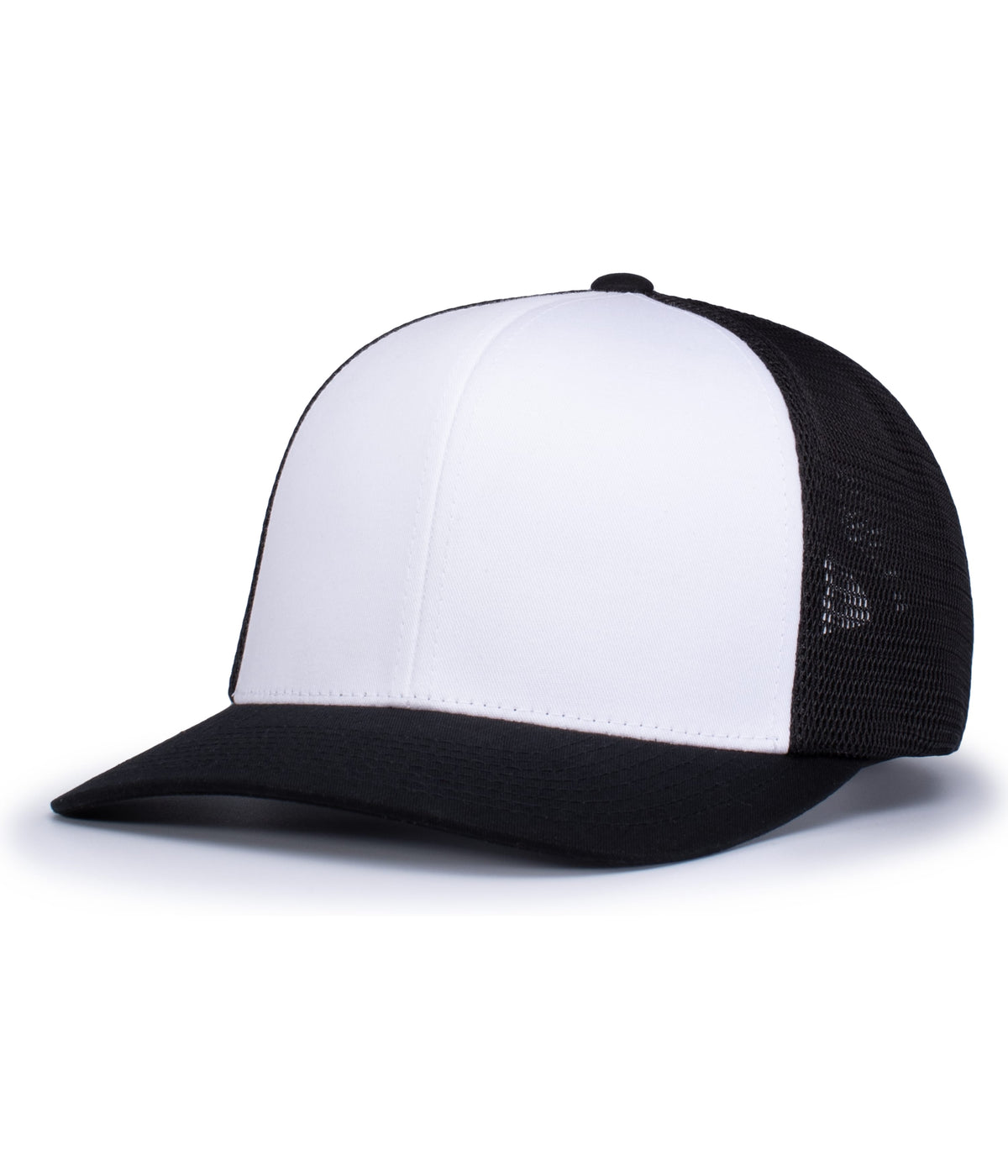 Pacific Headwear Trucker Flexfit Snapback Cap - WHITE/BLACK/BLACK