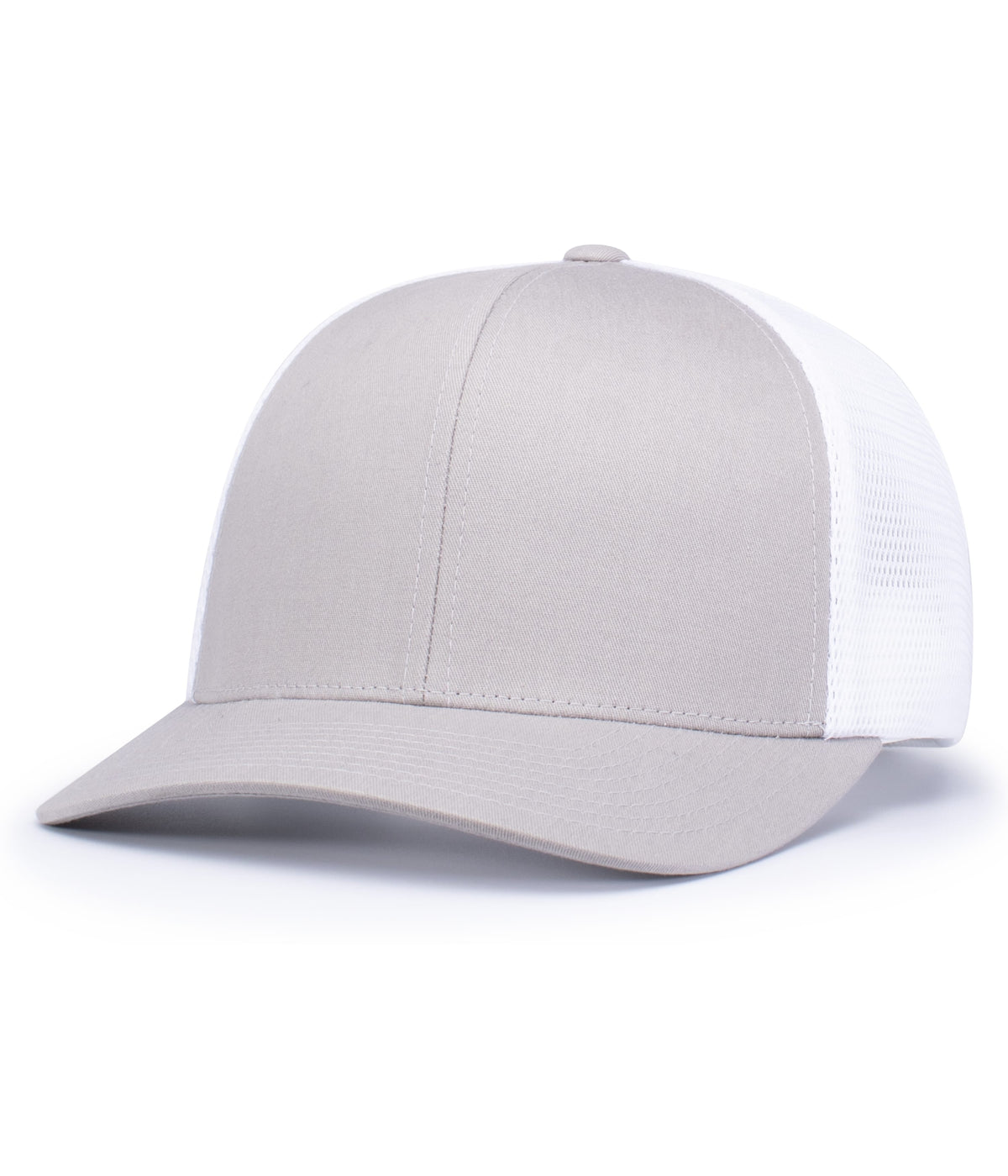 Pacific Headwear Trucker Flexfit Snapback Cap - SILVER/WHITE/SILVER