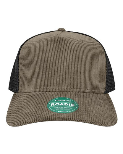 Legacy Five-Panel Adjustable Cap - Dark Grey Corduroy/ Black