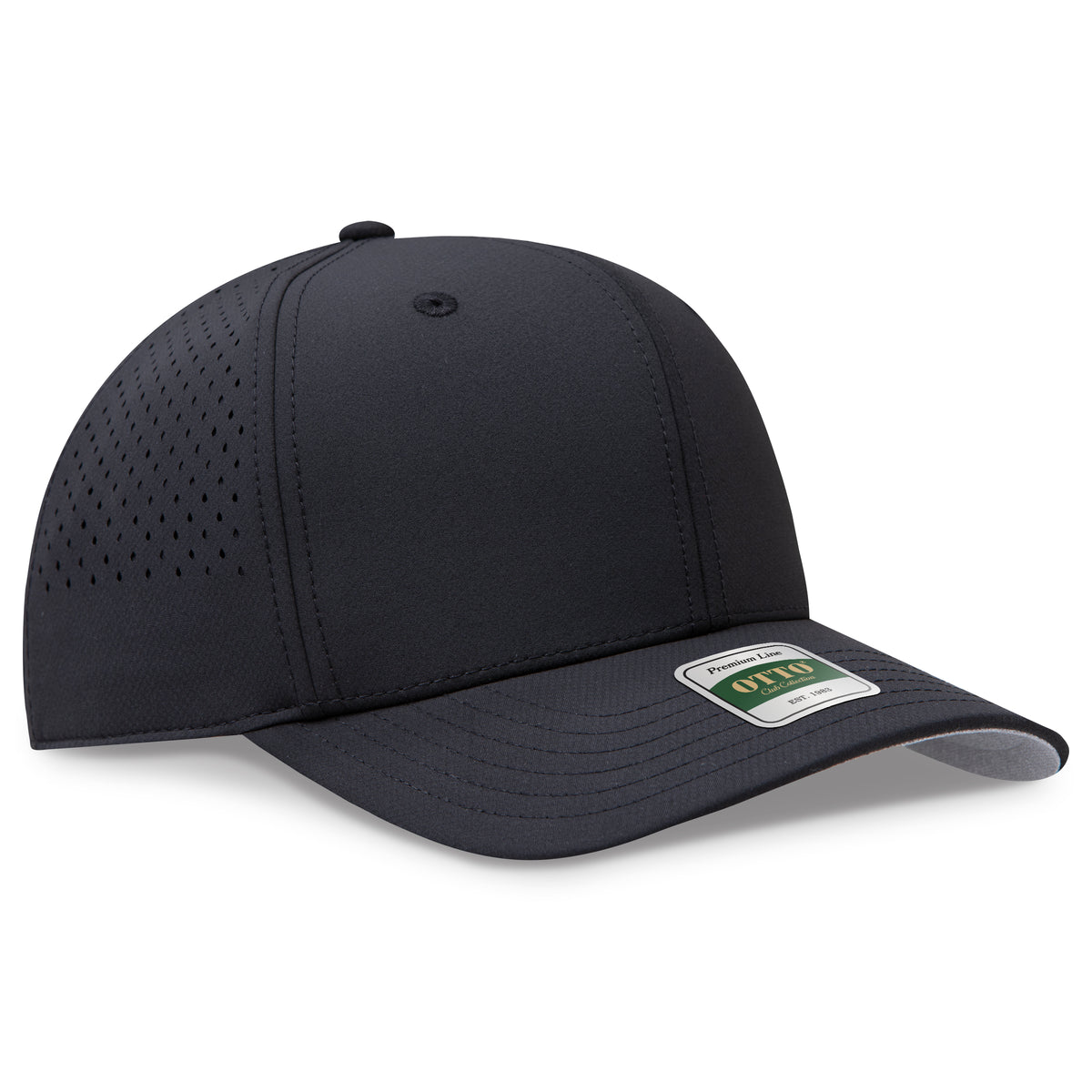 Otto Cap 113 Comfy Fit Club Collection 6 Panel Pro Style Perforated Cap - Black