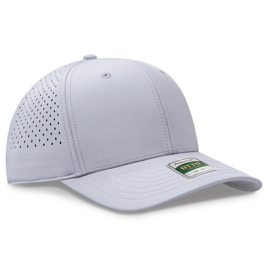 Otto Cap 113 Comfy Fit Club Collection 6 Panel Pro Style Perforated Cap - Gray