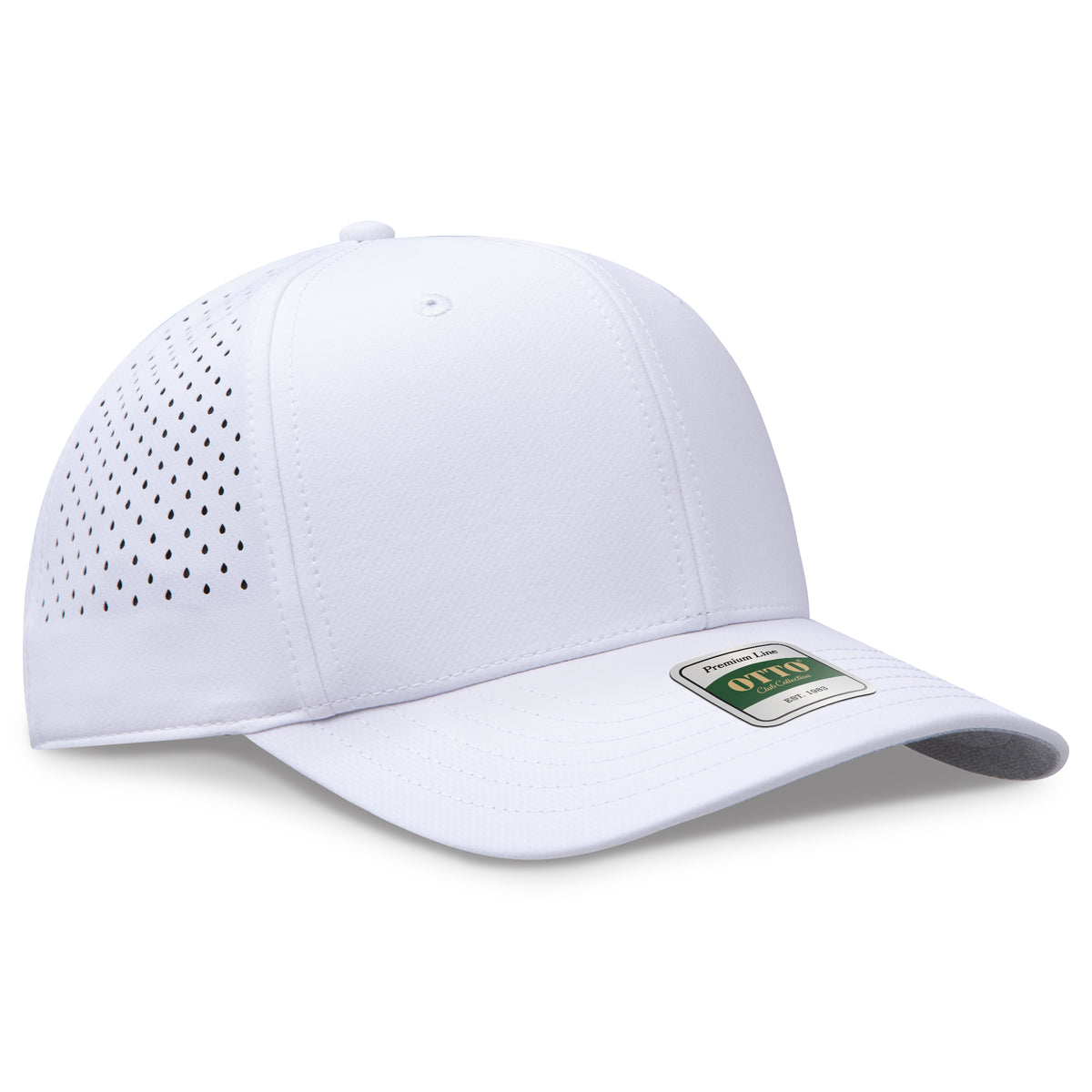 Otto Cap 113 Comfy Fit Club Collection 6 Panel Pro Style Perforated Cap - White