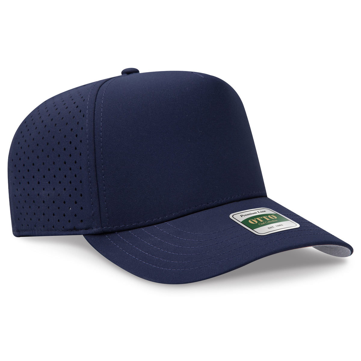 Otto Cap 116 Comfy Fit Club Collection 5 Panel Mid Profile Perforated Cap - Navy