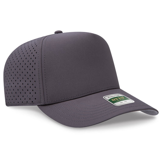 Otto Cap 116 Comfy Fit Club Collection 5 Panel Mid Profile Perforated Cap - Charcoal Gray