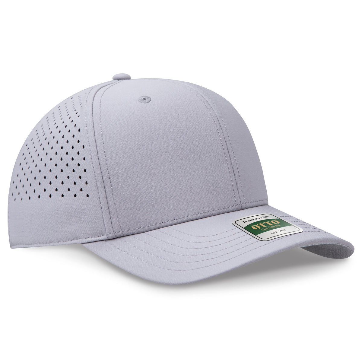 Otto Cap 117 Comfy Fit Club Collection 6 Panel Pro Style Perforated Cap - Gray