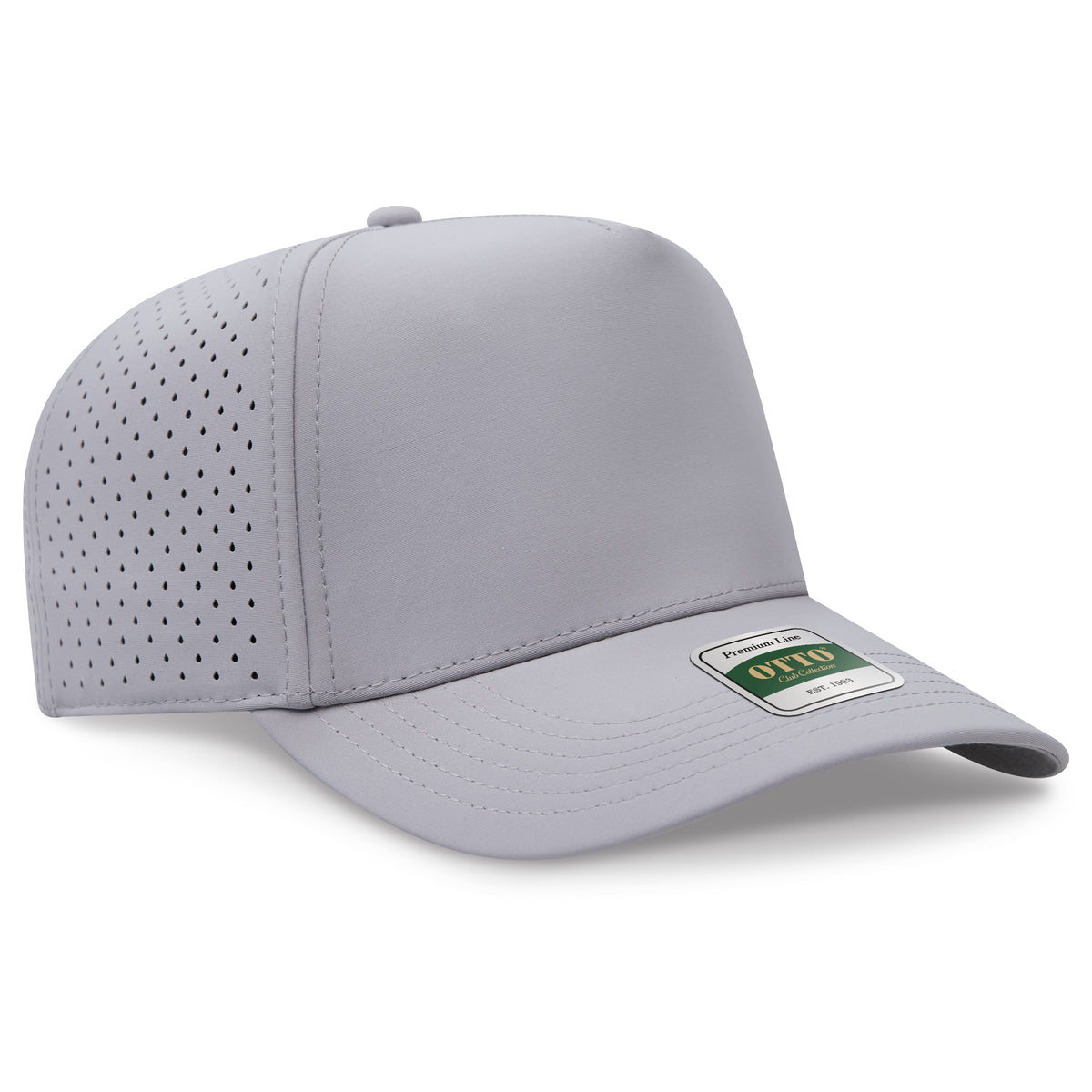 Otto Cap 120 Comfy Fit Club Collection 5 Panel Mid Profile Perforated Cap - Gray