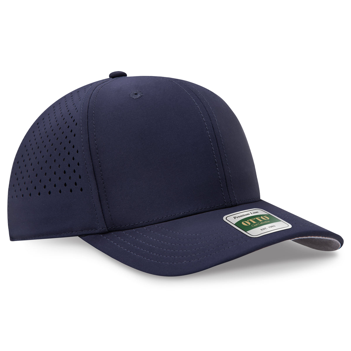 Otto Cap 121 Comfy Fit Club Collection 6 Panel Pro Style Perforated Cap - Navy