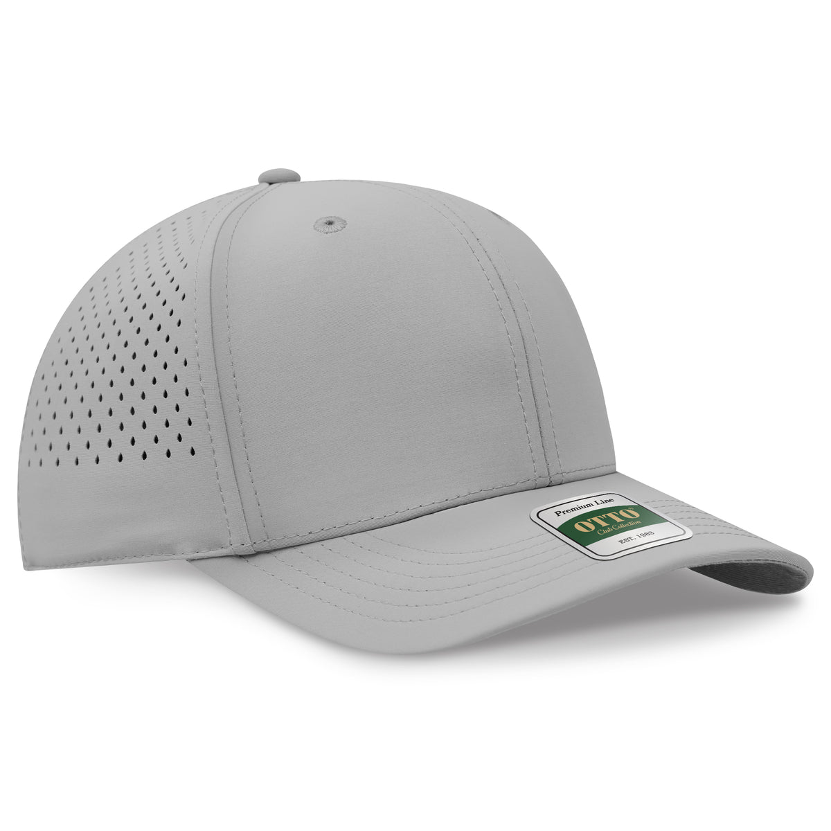 Otto Cap 121 Comfy Fit Club Collection 6 Panel Pro Style Perforated Cap - Gray