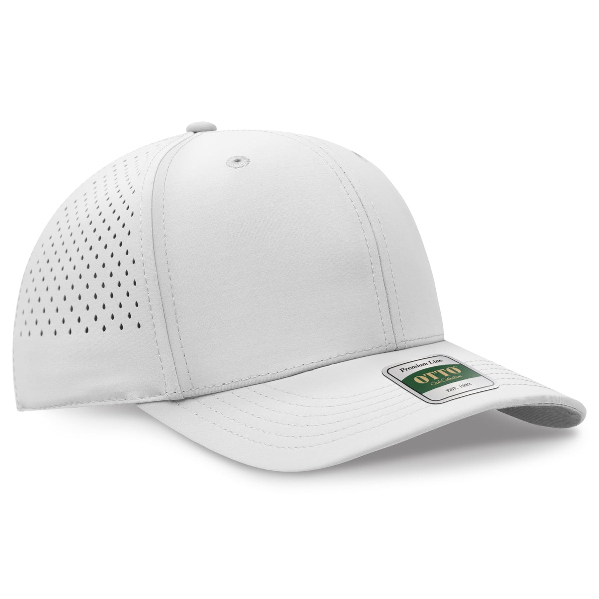 Otto Cap 121 Comfy Fit Club Collection 6 Panel Pro Style Perforated Cap - White