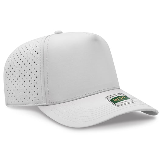 Otto Cap 122 Comfy Fit Club Collection 5 Panel Pro Style Perforated Cap - White