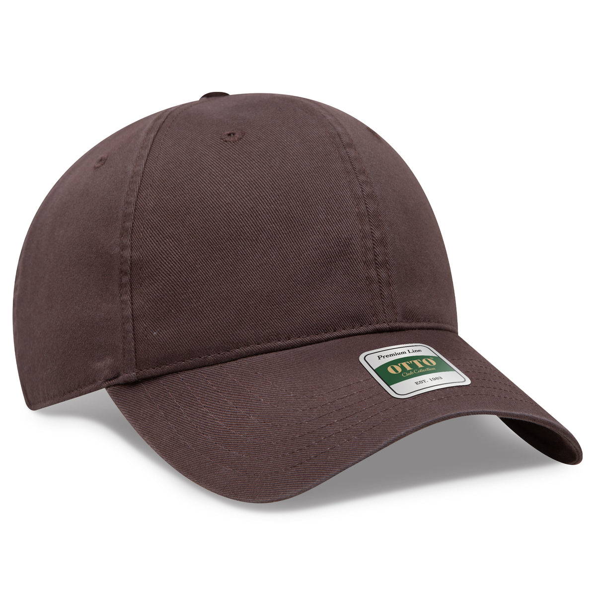 Otto Cap 124 Comfy Fit Club Collection 6 Panel Low Profile Dad Cap - Brown