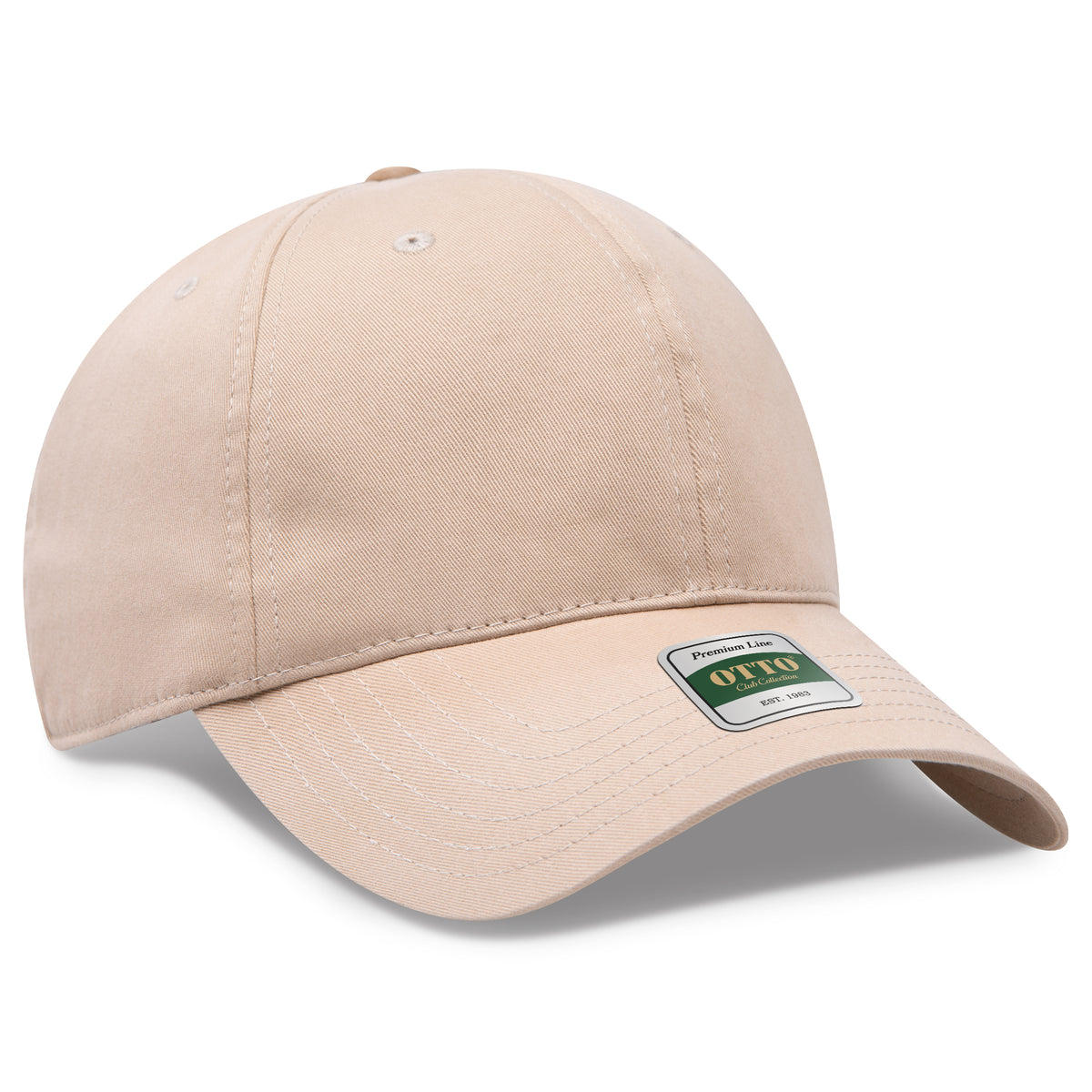Otto Cap 124 Comfy Fit Club Collection 6 Panel Low Profile Dad Cap - Khaki