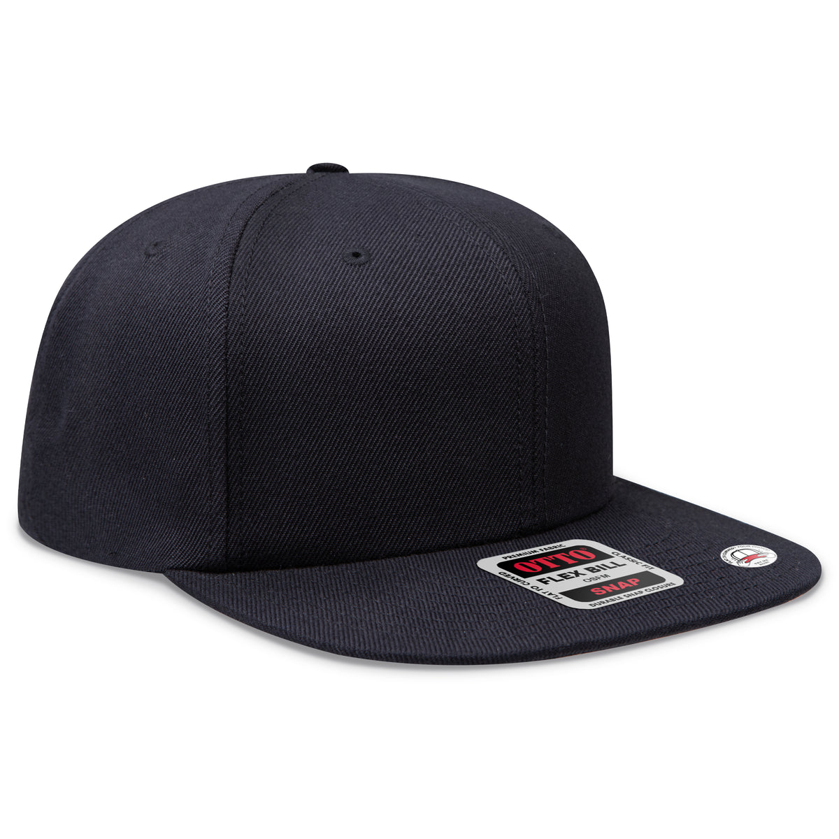 Otto Cap 125 Otto Snap 6 Panel Pro Style Snapback Hat - Black