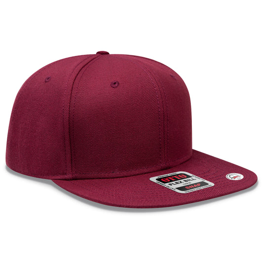 Otto Cap 125 Otto Snap 6 Panel Pro Style Snapback Hat - Burgundy