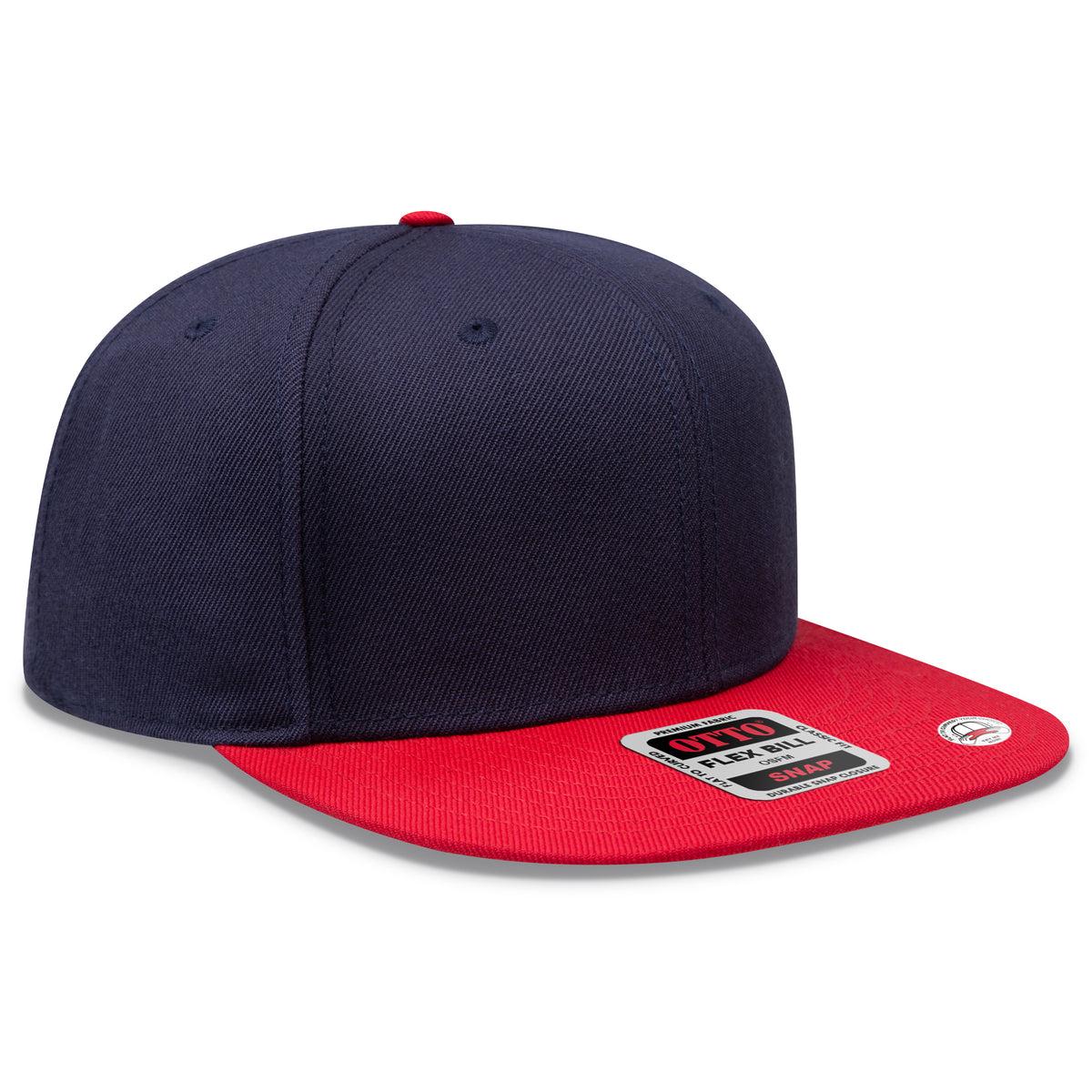Otto Cap 125 Otto Snap 6 Panel Pro Style Snapback Hat - Red/Navy/Navy