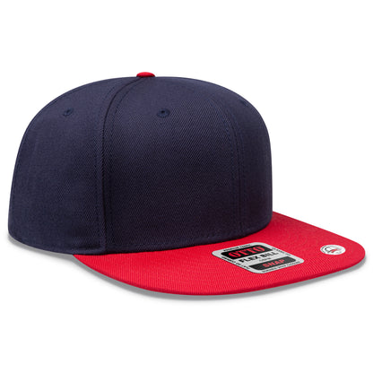 Otto Cap 125 Otto Snap 6 Panel Pro Style Snapback Hat - Red/Navy/Navy