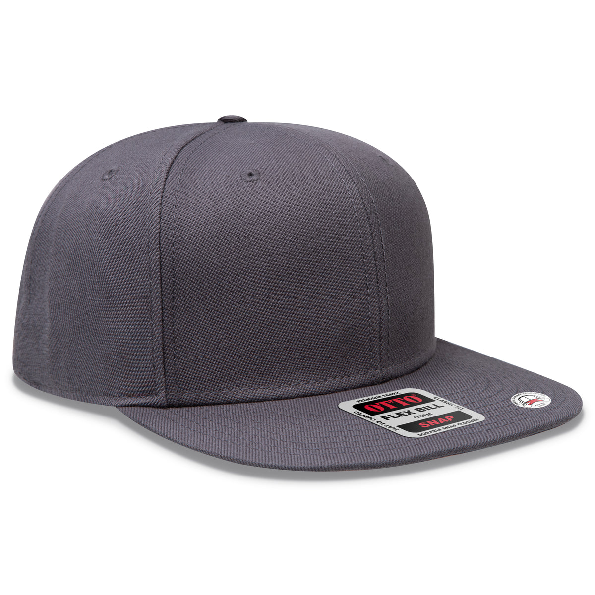 Otto Cap 125 Otto Snap 6 Panel Pro Style Snapback Hat - Charcoal Gray