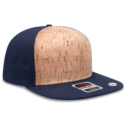Otto Cap 125 Otto Snap 6 Panel Pro Style Snapback Hat - Navy/Cork/Navy