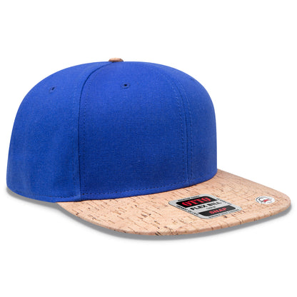 Otto Cap 125 Otto Snap 6 Panel Pro Style Snapback Hat - Cork/Royal