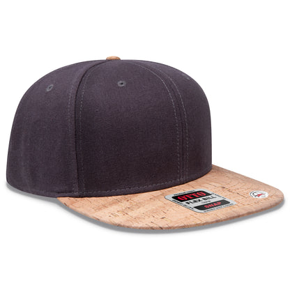 Otto Cap 125 Otto Snap 6 Panel Pro Style Snapback Hat - Cork/Charcoal Gray