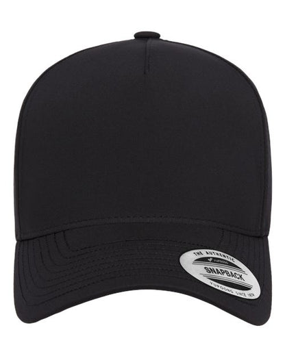 YP Classics Five-Panel Snapback with Perforated Cap - Black