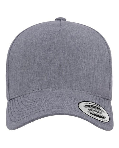 YP Classics Five-Panel Snapback with Perforated Cap - Heather Grey