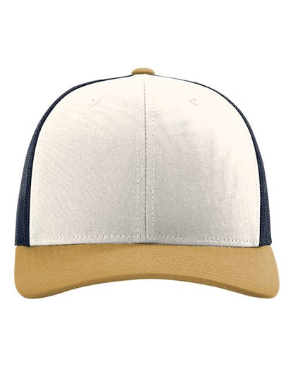 Snapback Trucker Cap - Cream/ Navy/ Amber Gold