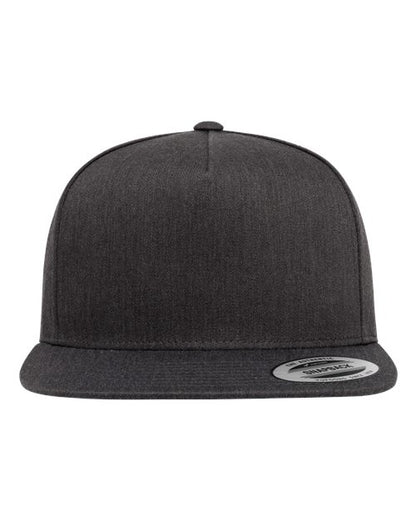 YP Classics Five-Panel Cotton Twill Snapback Cap - Dark Heather Grey