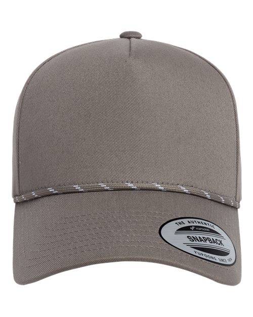 YP Classics Retro Cotton Blend Five-Panel Rope Cap - Grey