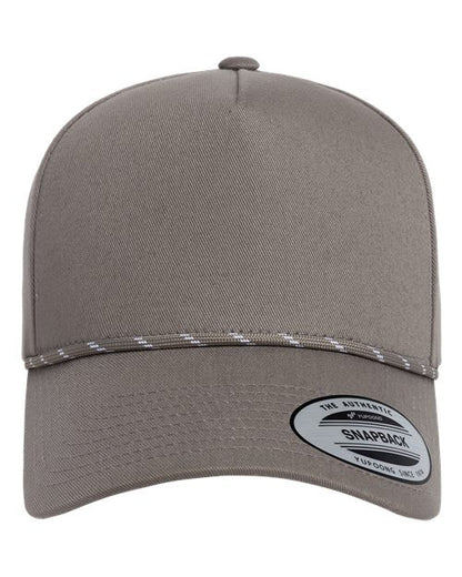 YP Classics Retro Cotton Blend Five-Panel Rope Cap - Grey