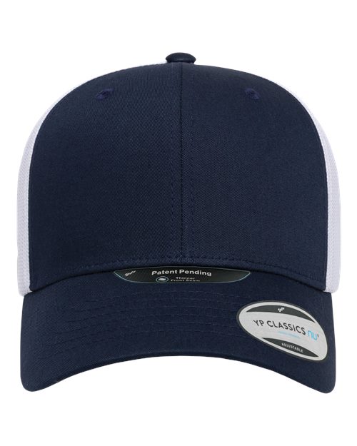 YP Classics NU Retro Trucker Cap - Navy/ White