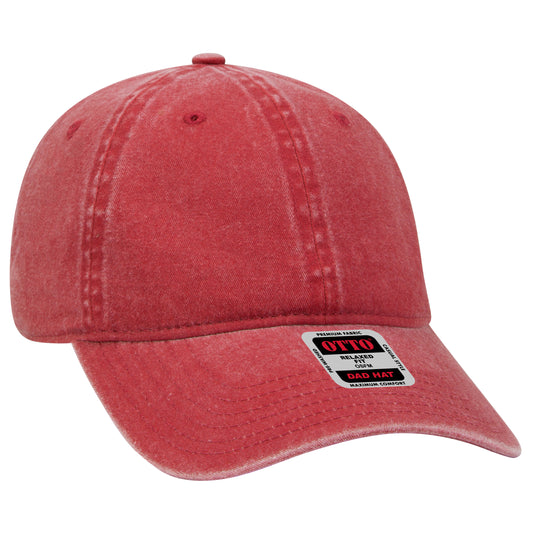 Otto Cap 18-202 6 Panel Low Profile Dad Hat - Red