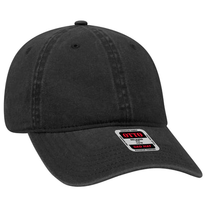 Otto Cap 18-202 6 Panel Low Profile Dad Hat - Black