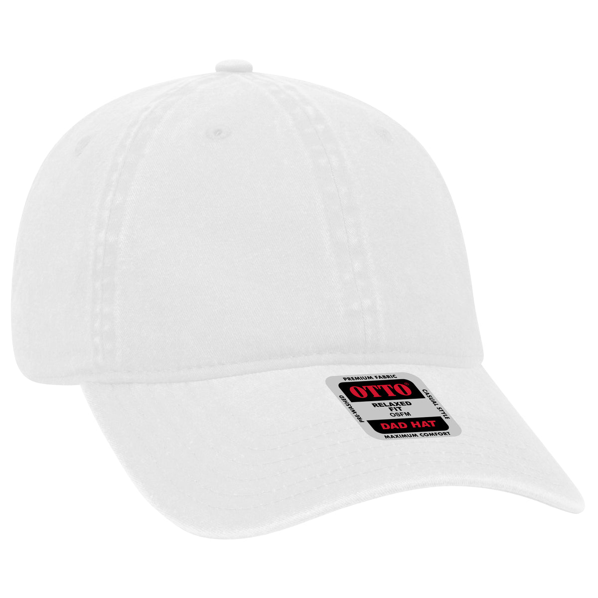 Otto Cap 18-202 6 Panel Low Profile Dad Hat - White