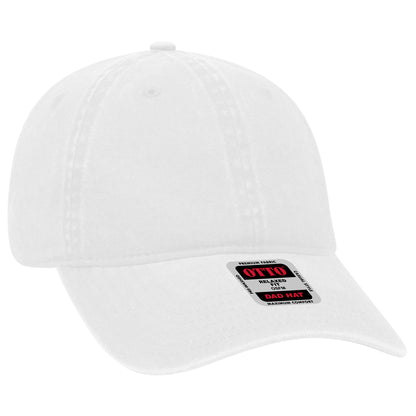 Otto Cap 18-202 6 Panel Low Profile Dad Hat - White