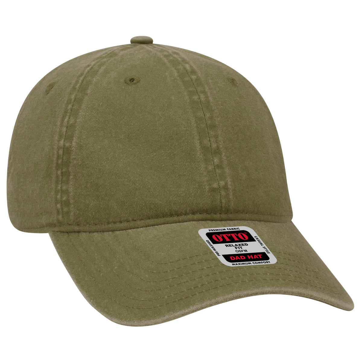 Otto Cap 18-202 6 Panel Low Profile Dad Hat - Olive
