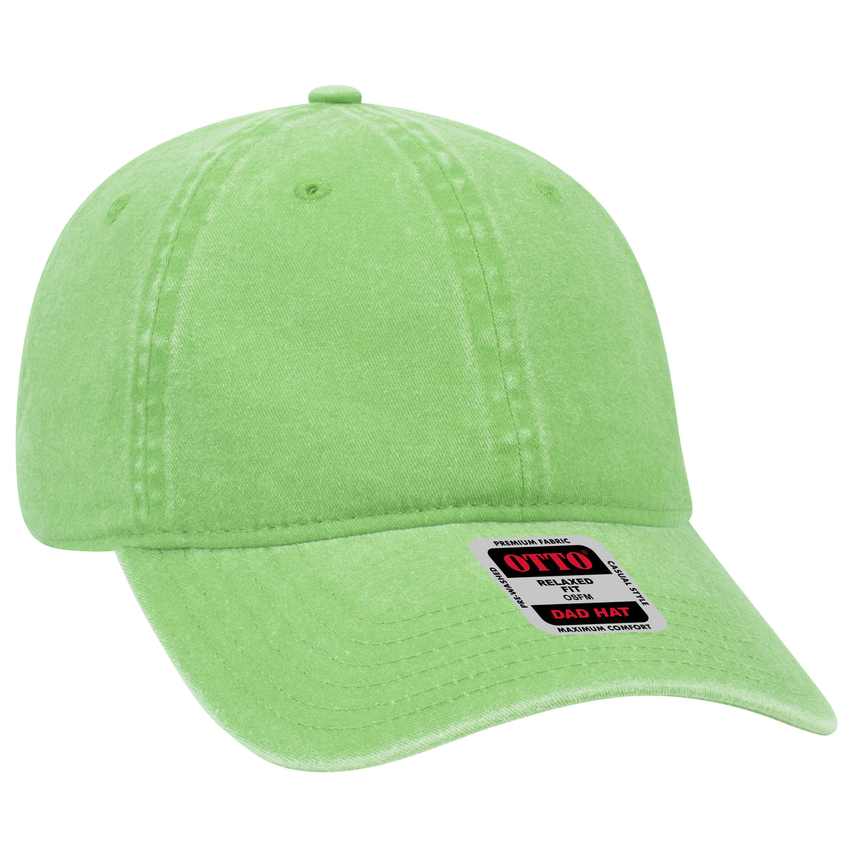 Otto Cap 18-202 6 Panel Low Profile Dad Hat - Lime