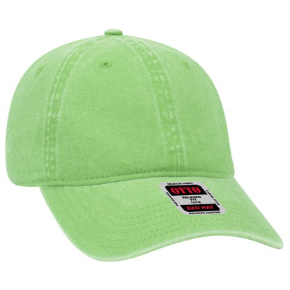Otto Cap 18-202 6 Panel Low Profile Dad Hat - Lime