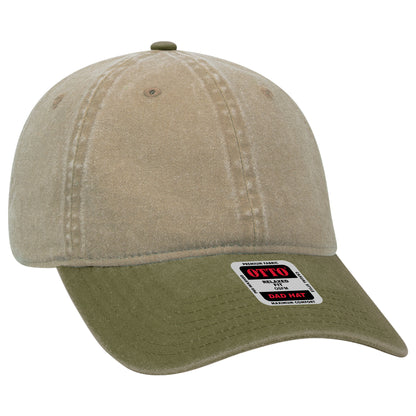 Otto Cap 18-202 6 Panel Low Profile Dad Hat - Olive/Khaki