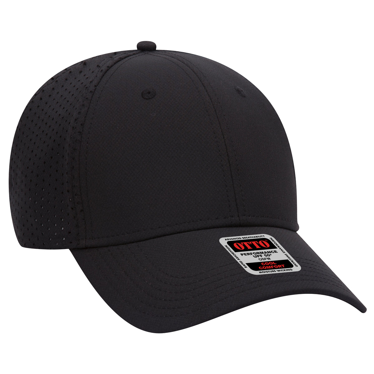 Otto Cap 19-1275 6 Panel Low Profile Baseball Cap - Black