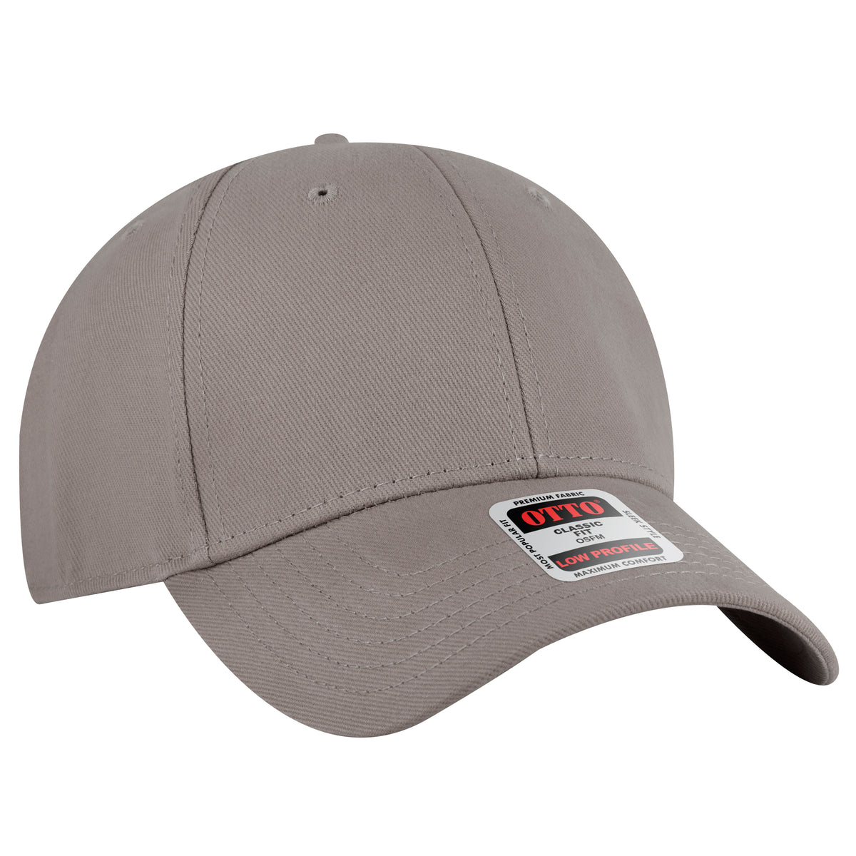 Otto Cap 19-251 6 Panel Low Profile Baseball Cap - Gray
