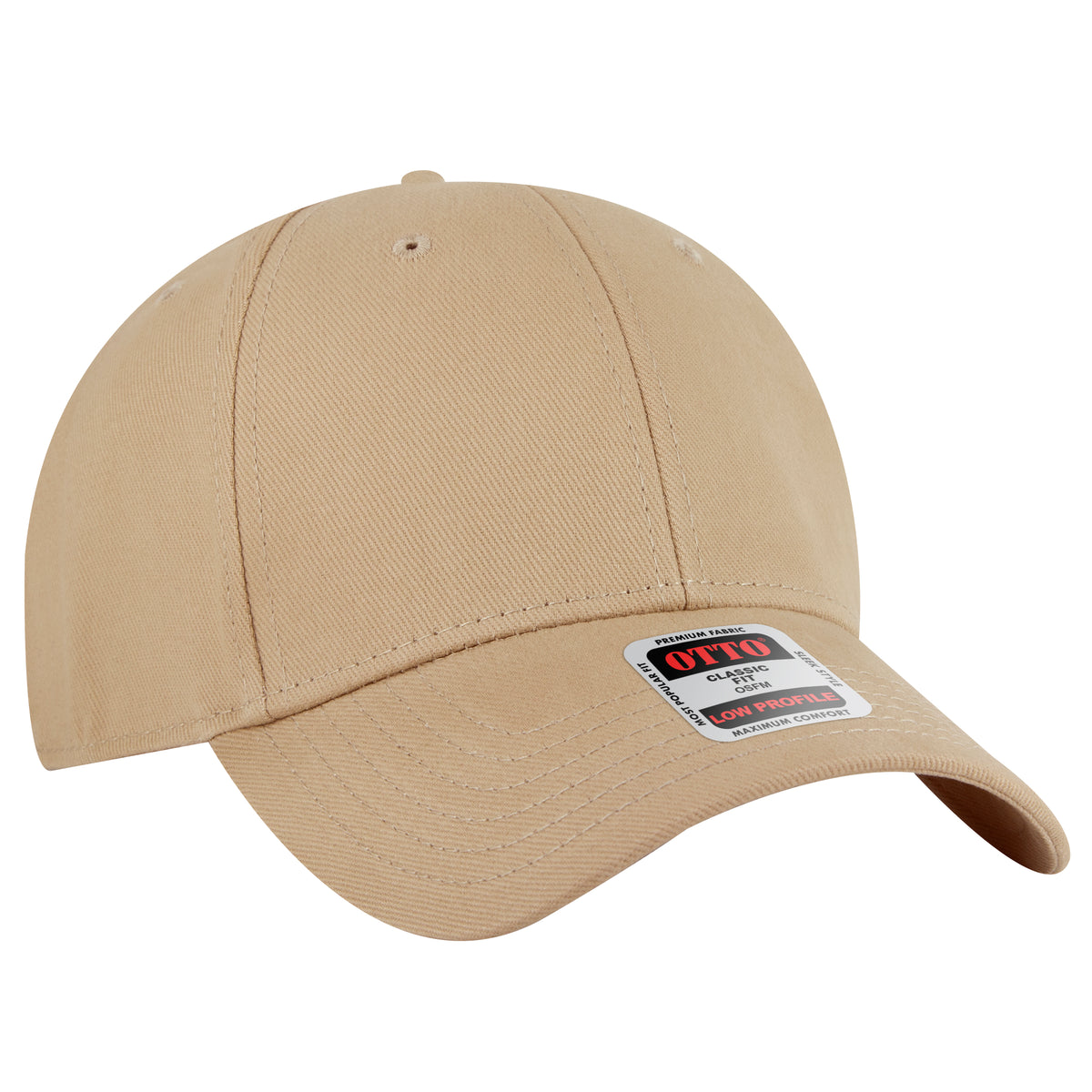Otto Cap 19-251 6 Panel Low Profile Baseball Cap - Khaki