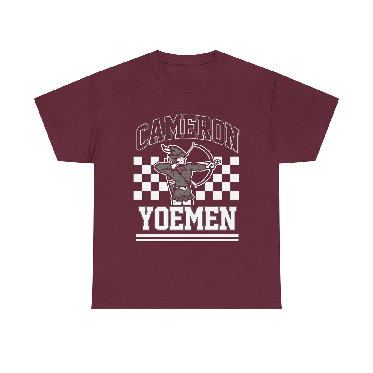 Adult Yoemen Team T‑Shirt — Cameron Yoemen Mascot Tee - Maroon
