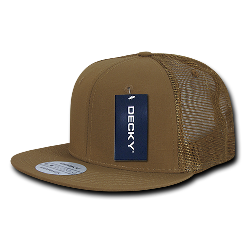 Decky 6 Panel High Profile Structured Ripstop Trucker - Coyote
