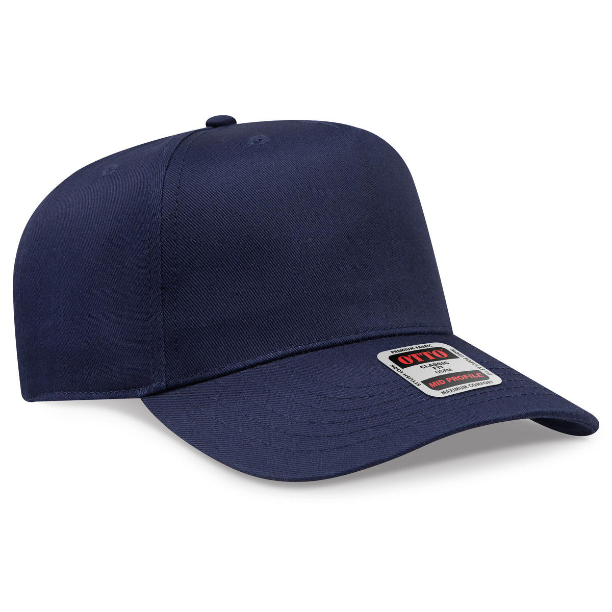 Otto Cap 31-069 5 Panel Mid Profile Baseball Cap - Navy