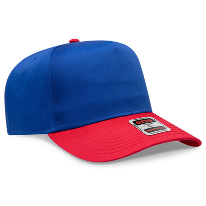 Otto Cap 31-069 5 Panel Mid Profile Baseball Cap - Red/Royal